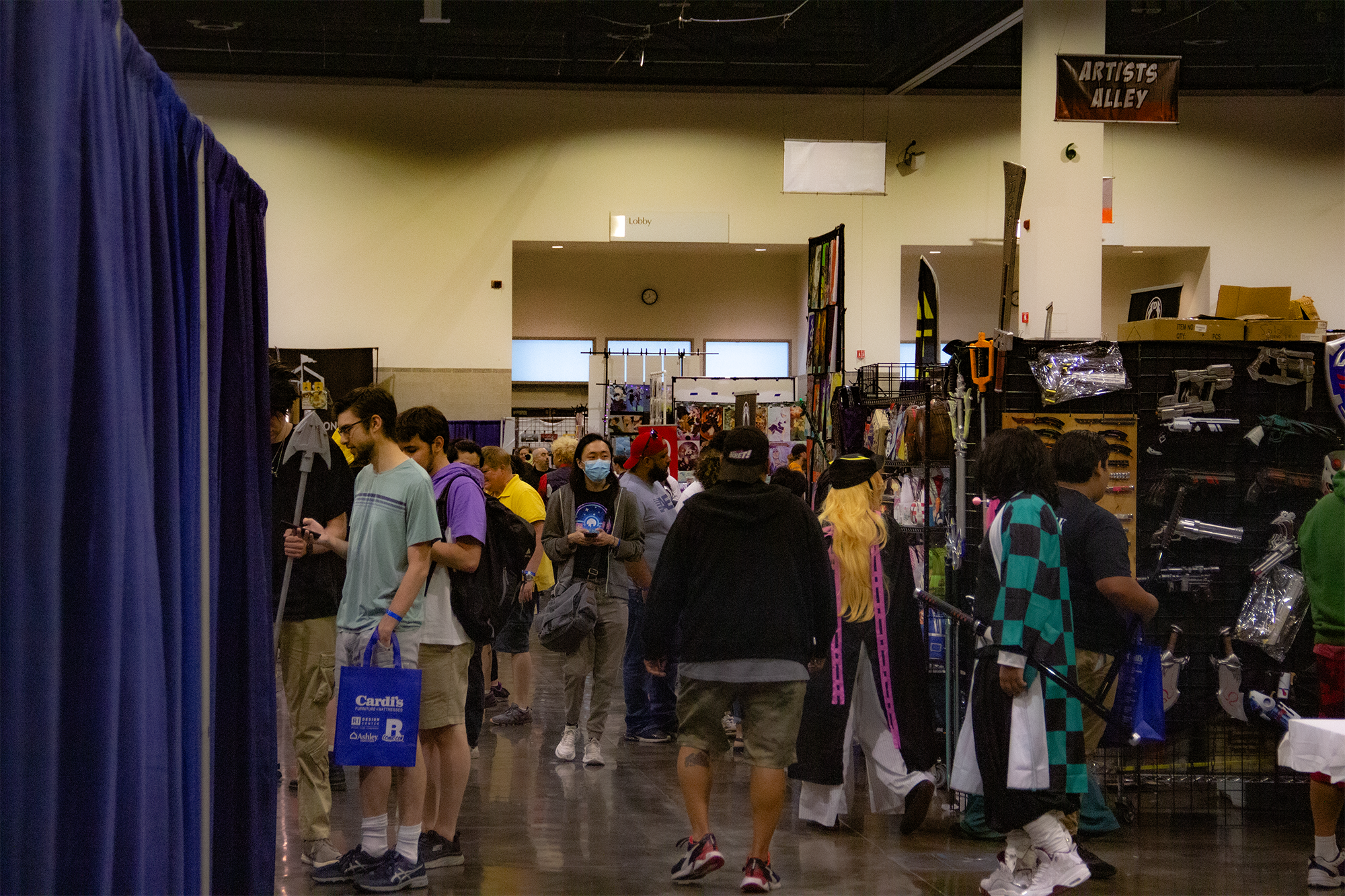 A shot of a large crowd of people at the Rhode Island Anime Con 2023.